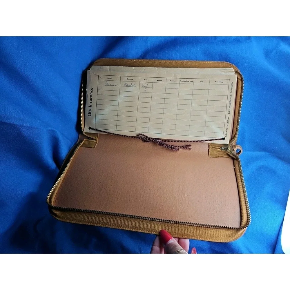 Liberty National Life Insurance Vintage Leather Valuable Papers Will Holder Case